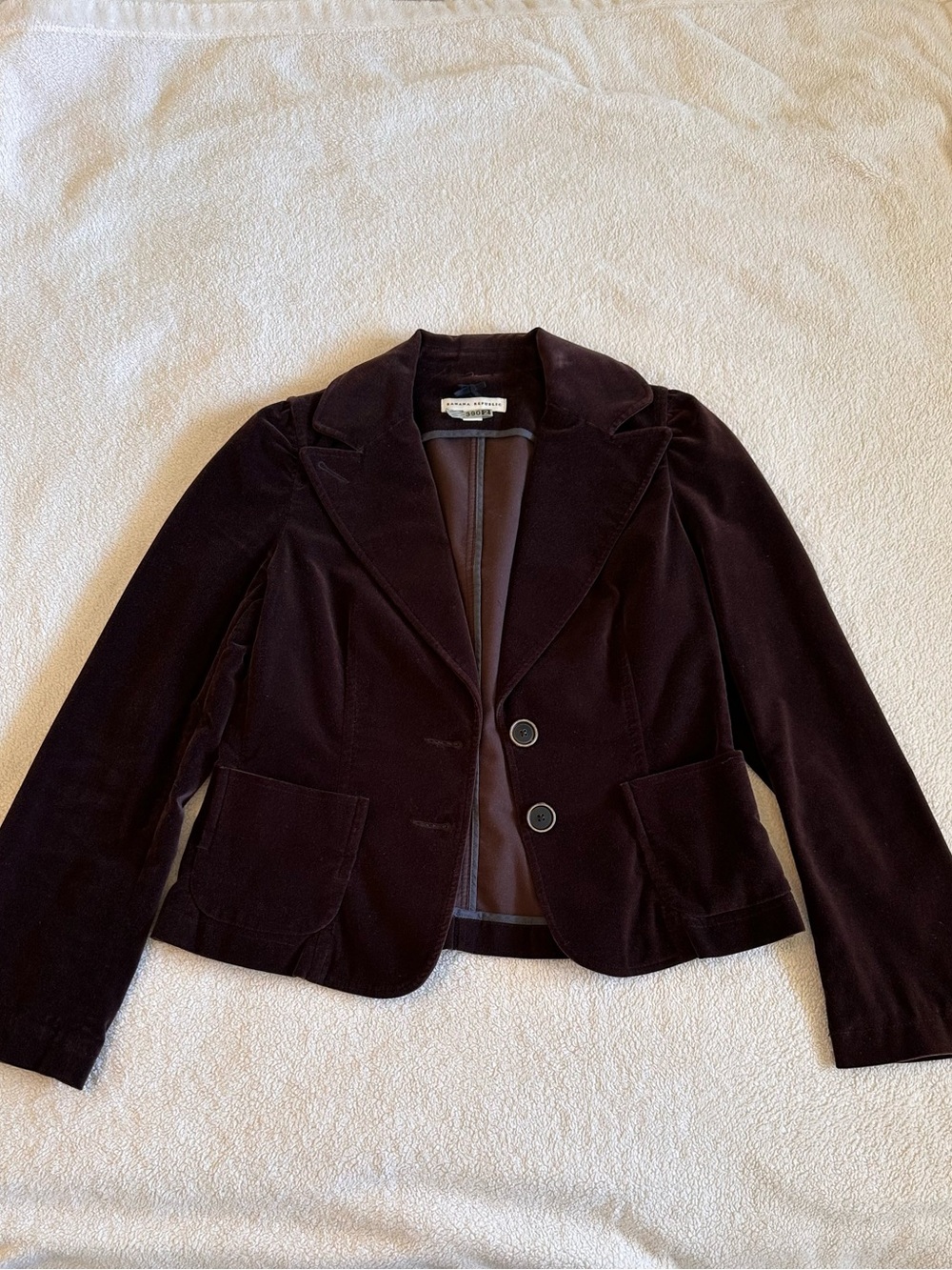 Banana Republic Women's Velvet Blazer in Deep Brown Size 6
